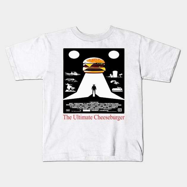 Cinematic Cheeseburger Spotlight - Grilled Cheese Kids T-Shirt by maknatess